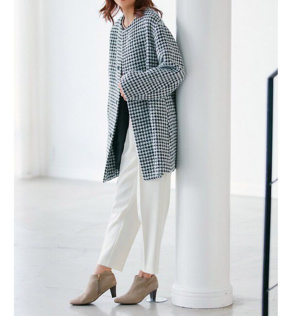 Rope&rsquo;Picnic「【WEB限定カラー:チェック】ハウンドトゥースツイードミディ丈Aラインコート」|その他|