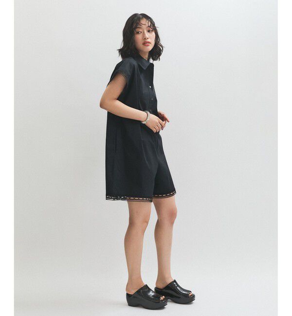 ADAM ET ROPE'「レースシャツロンパース」|オールインワン|