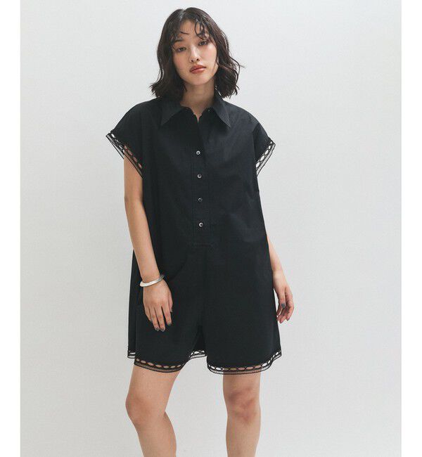 ADAM ET ROPE'「レースシャツロンパース」|オールインワン|