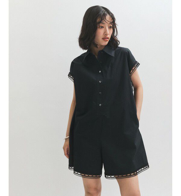 ADAM ET ROPE'「レースシャツロンパース」|オールインワン|