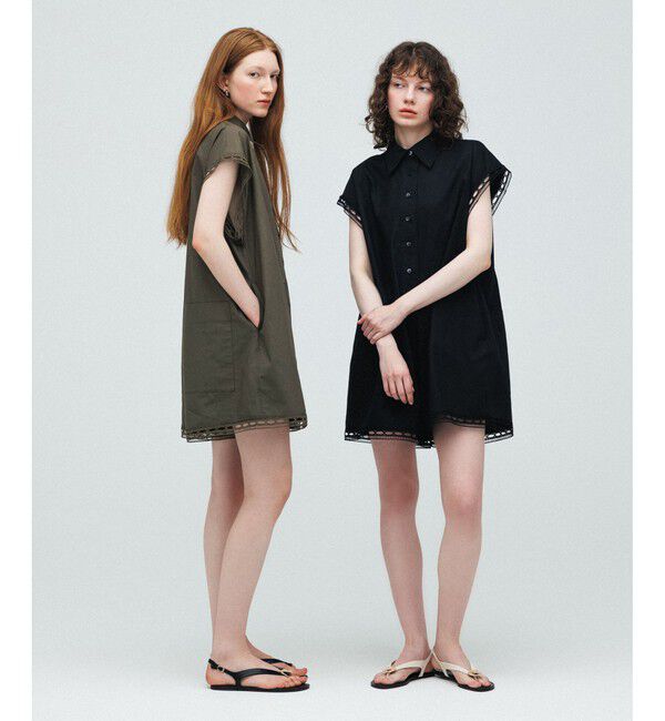 ADAM ET ROPE'「レースシャツロンパース」|オールインワン|