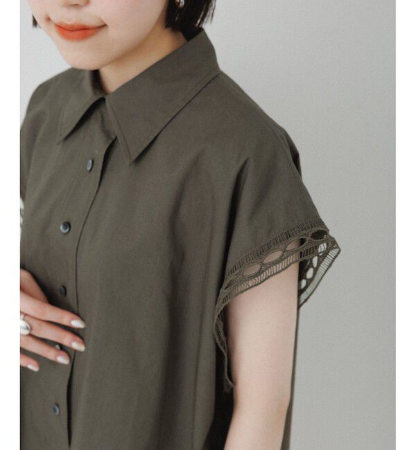 ADAM ET ROPE'「レースシャツロンパース」|オールインワン|