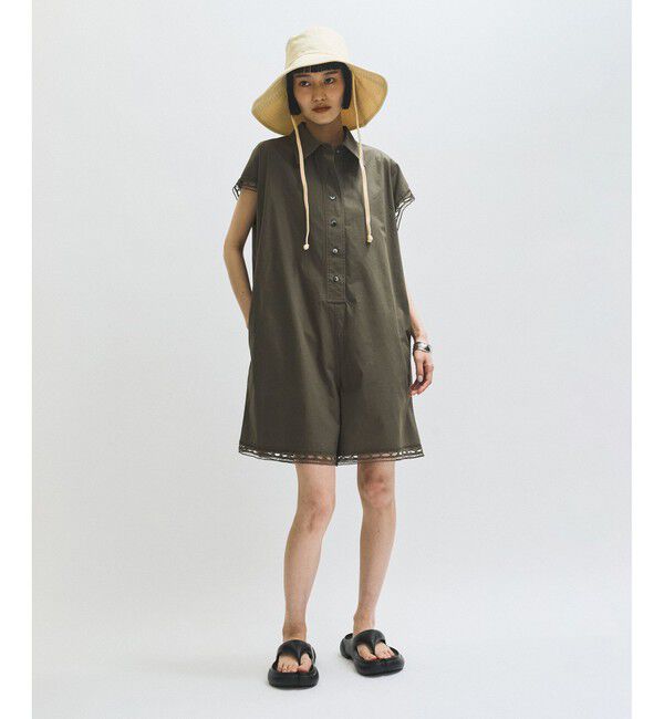 ADAM ET ROPE'「レースシャツロンパース」|オールインワン|