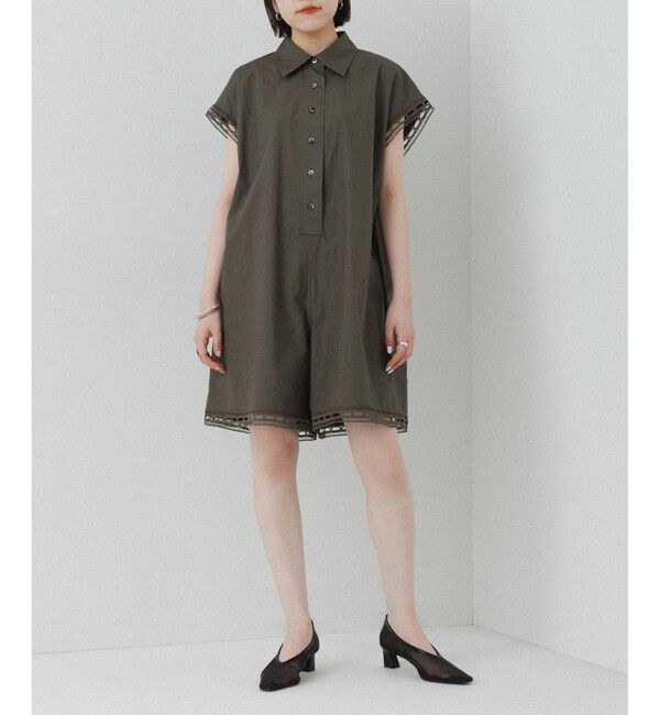 ADAM ET ROPE'「レースシャツロンパース」|オールインワン|