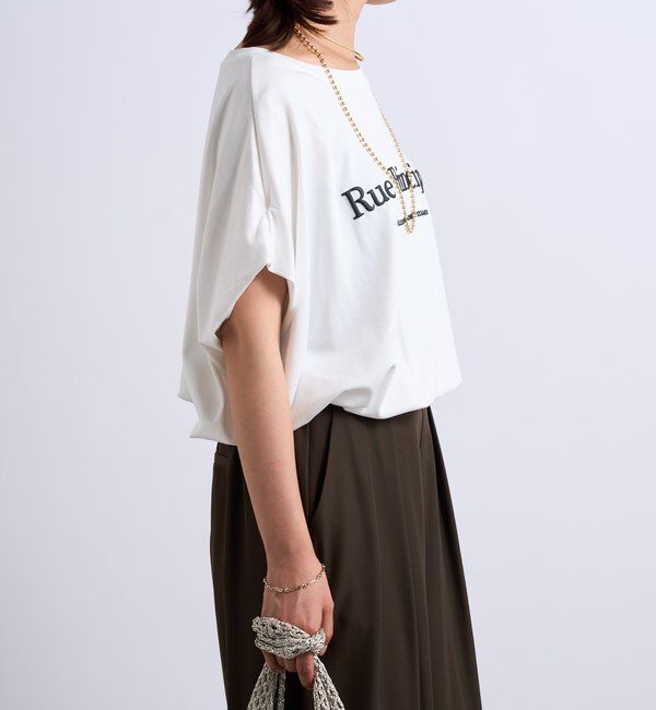  「《綿100％・洗練された雰囲気》シルケットボックス発砲プリントTシャツ」|Tシャツ・カットソー|