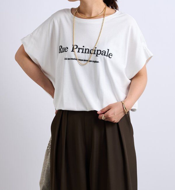  「《綿100％・洗練された雰囲気》シルケットボックス発砲プリントTシャツ」|Tシャツ・カットソー|