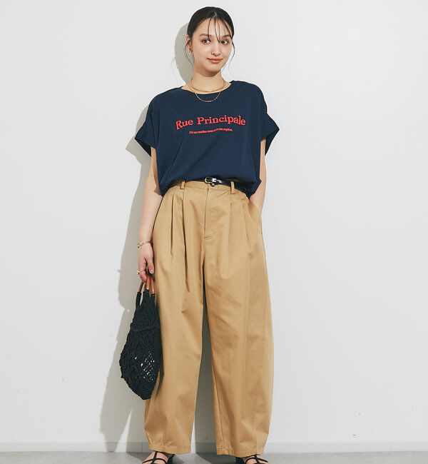  「《綿100％・洗練された雰囲気》シルケットボックス発砲プリントTシャツ」|Tシャツ・カットソー|