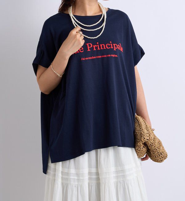  「《綿100％・洗練された雰囲気》シルケットボックス発砲プリントTシャツ」|Tシャツ・カットソー|