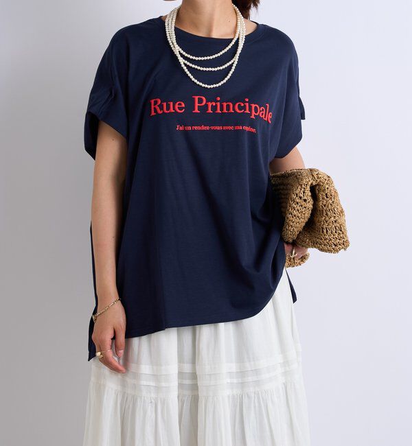  「《綿100％・洗練された雰囲気》シルケットボックス発砲プリントTシャツ」|Tシャツ・カットソー|