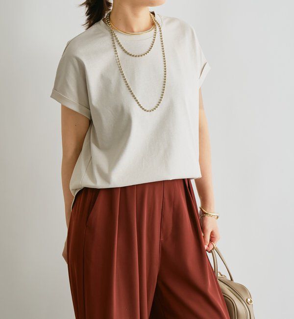  「《吸水速乾・UVカット・夏に快適》汗染み防止ターンバックT」|Tシャツ・カットソー|