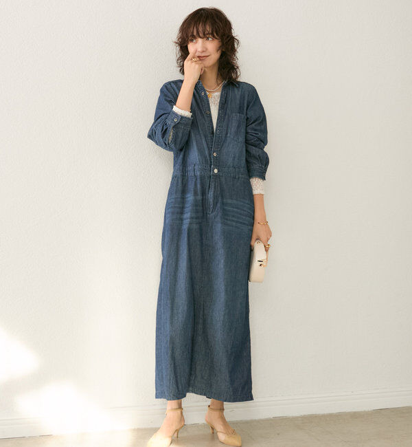  「【MONN&times;Yoshiiiiii】デニムシャツワンピース」|ワンピース|