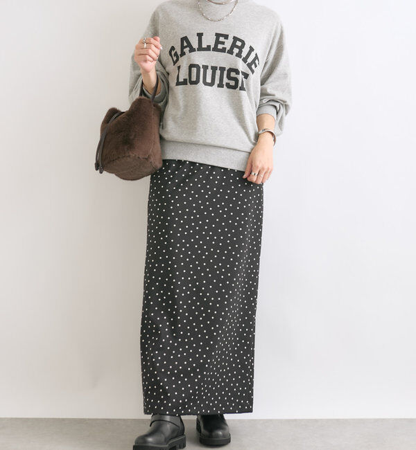  「【ストレッチ◎】ドットIラインタイトスカート」|スカート|