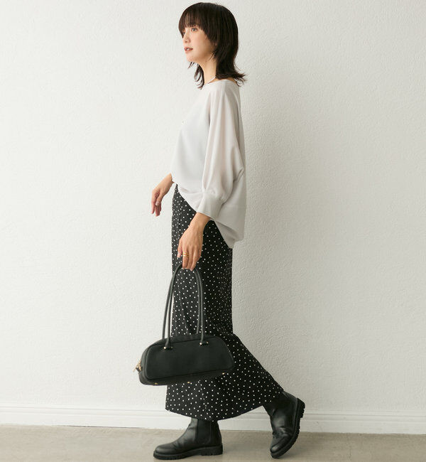  「【ストレッチ◎】ドットIラインタイトスカート」|スカート|