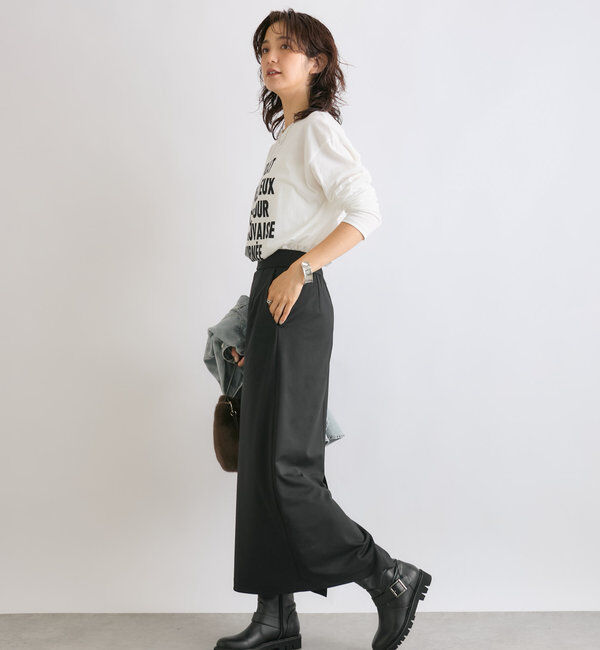  「【ストレッチ◎】ドットIラインタイトスカート」|スカート|