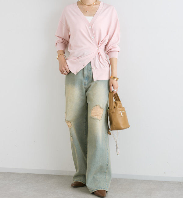  「【MONN.:.(モン)】ハイライズダメージDENIM」|デニム|