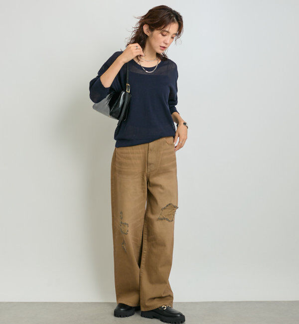  「【MONN.:.(モン)】ハイライズダメージDENIM」|デニム|