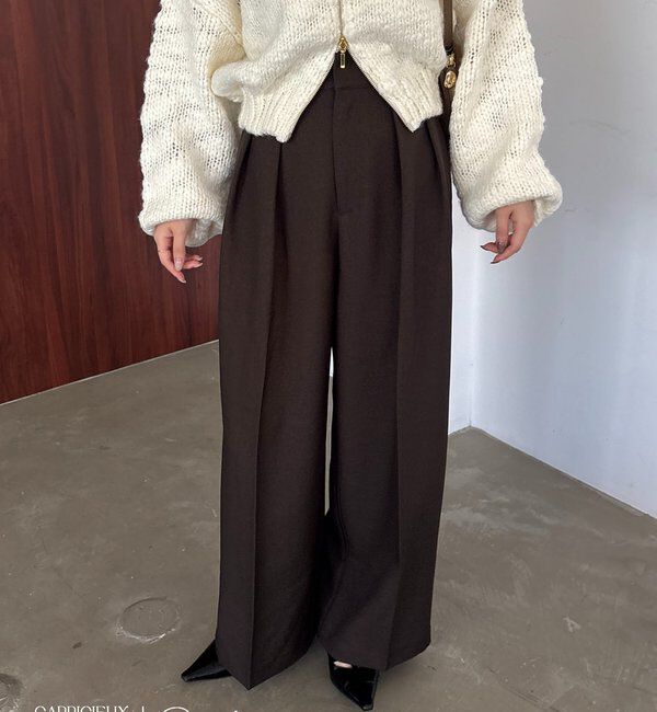  「【累計2万本突破！】【低身長・高身長サイズあり】2タックワイドパンツ」|チノ|