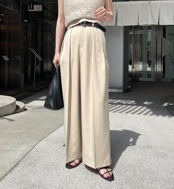  「【累計2万本突破！】【低身長・高身長サイズあり】2タックワイドパンツ」|チノ|