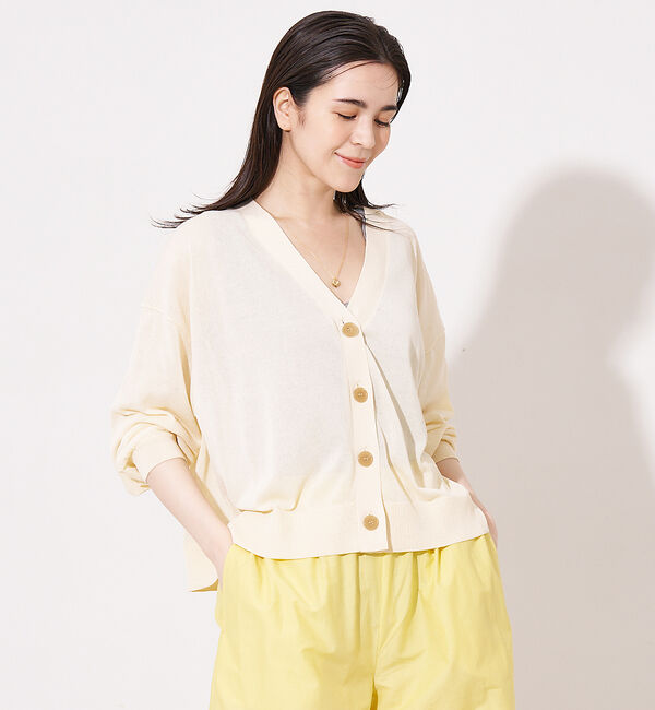 collex「Vネック ボックスシルエット シアーカーディガン」|カーディガン|