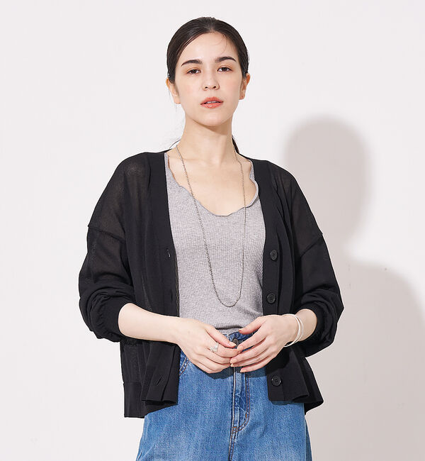 collex「Vネック ボックスシルエット シアーカーディガン」|カーディガン|