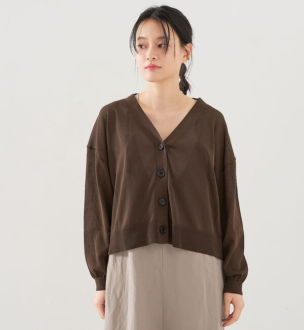 collex「Vネック ボックスシルエット シアーカーディガン」|カーディガン|
