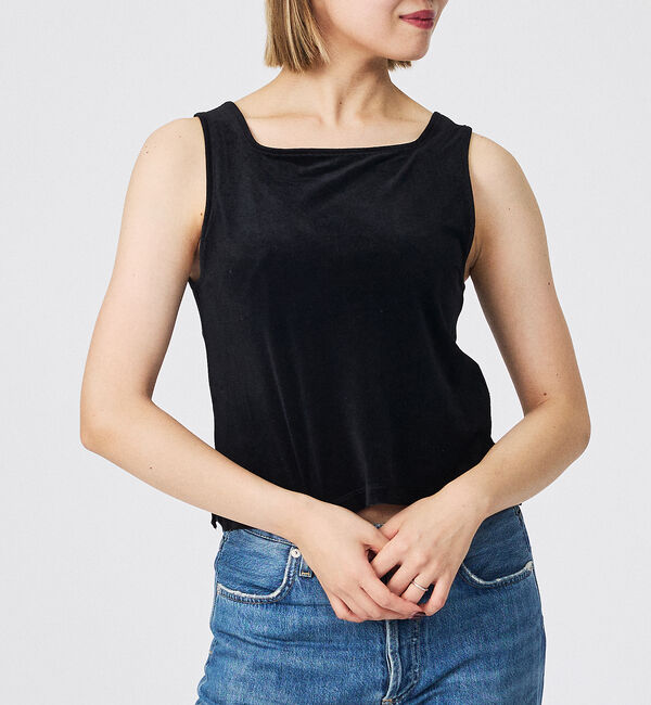 Rouge vif「【Keena/キーナ】ベルベットタンクトップス/トップス/ベロア/レイヤード【W」|キャミソール|ブラック