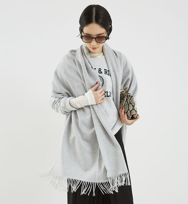 The Store by C' 「【Whiteley&Green】カシミヤストール　70&times;190」|マフラー|ライトグレー