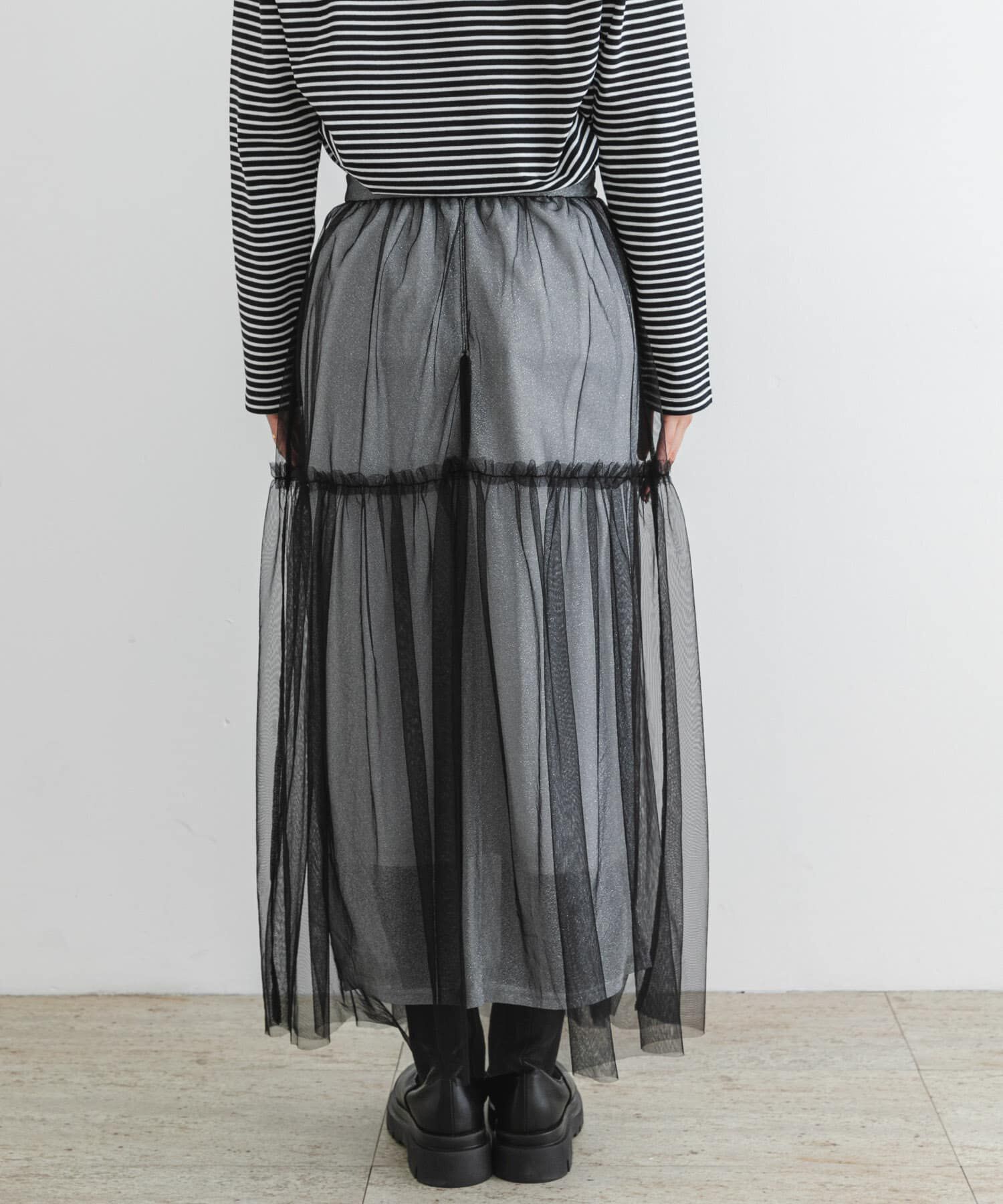 URBAN RESEARCH ROSSO「F by ROSSO　ラメチュールティアードスカート」|スカート|