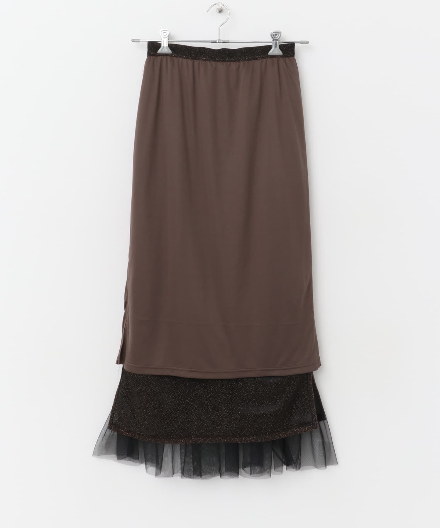 URBAN RESEARCH ROSSO「F by ROSSO　ラメチュールティアードスカート」|スカート|