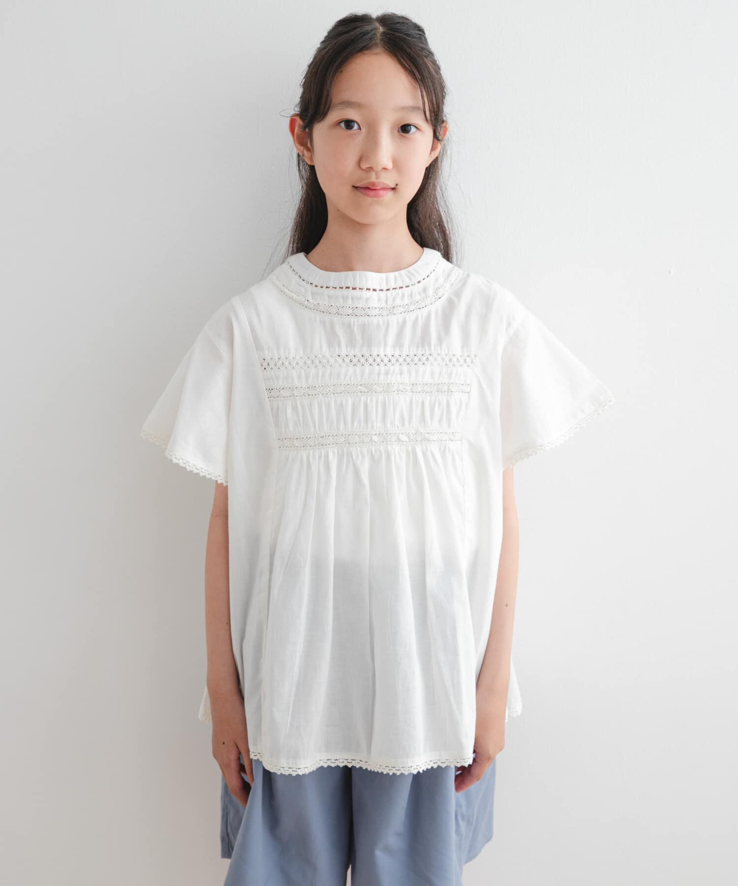 URBAN RESEARCH DOORS「『WEB/一部店舗限定』ハシゴレースシャーリングブラウス(KIDS)」|その他|