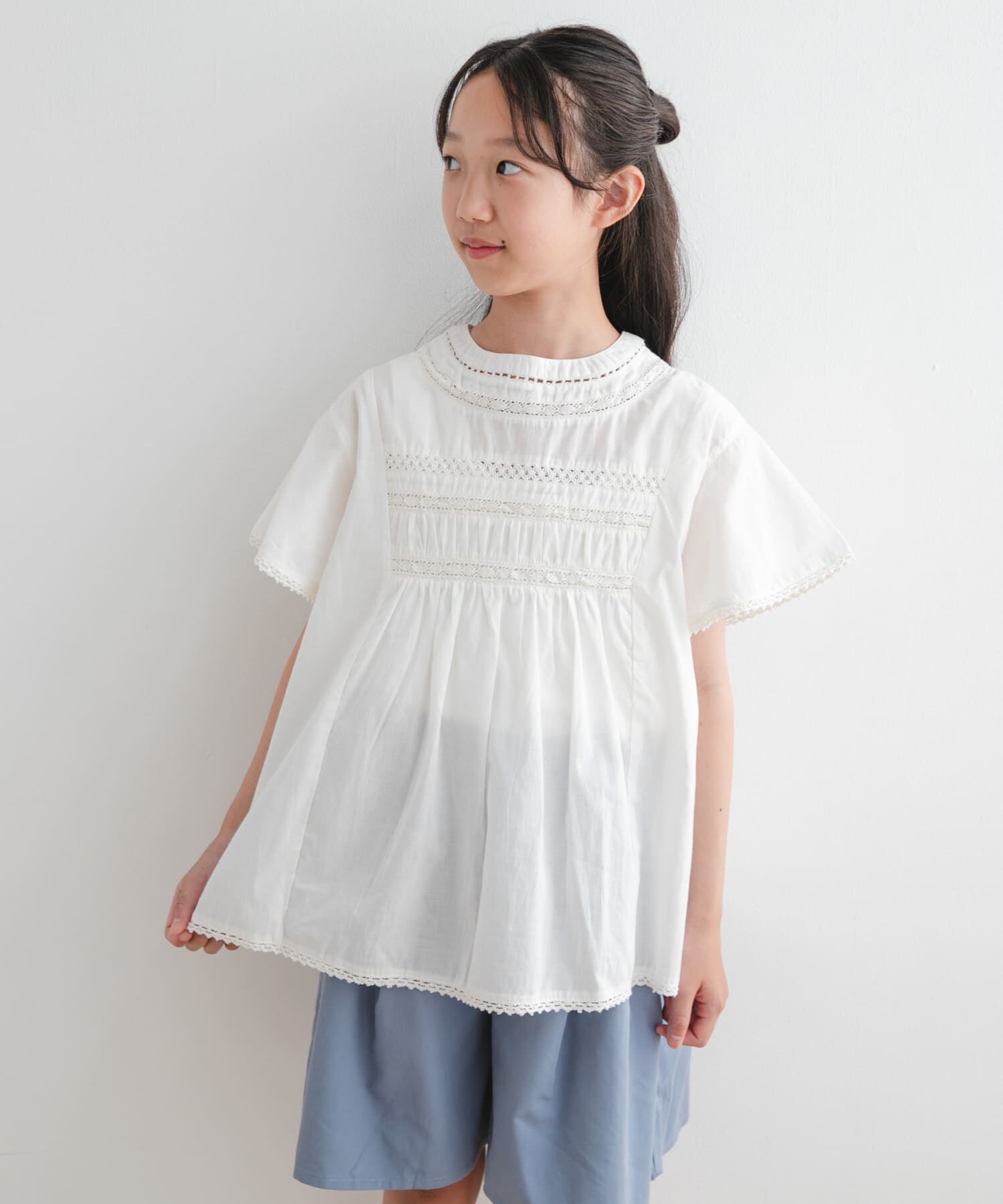 URBAN RESEARCH DOORS「『WEB/一部店舗限定』ハシゴレースシャーリングブラウス(KIDS)」|その他|