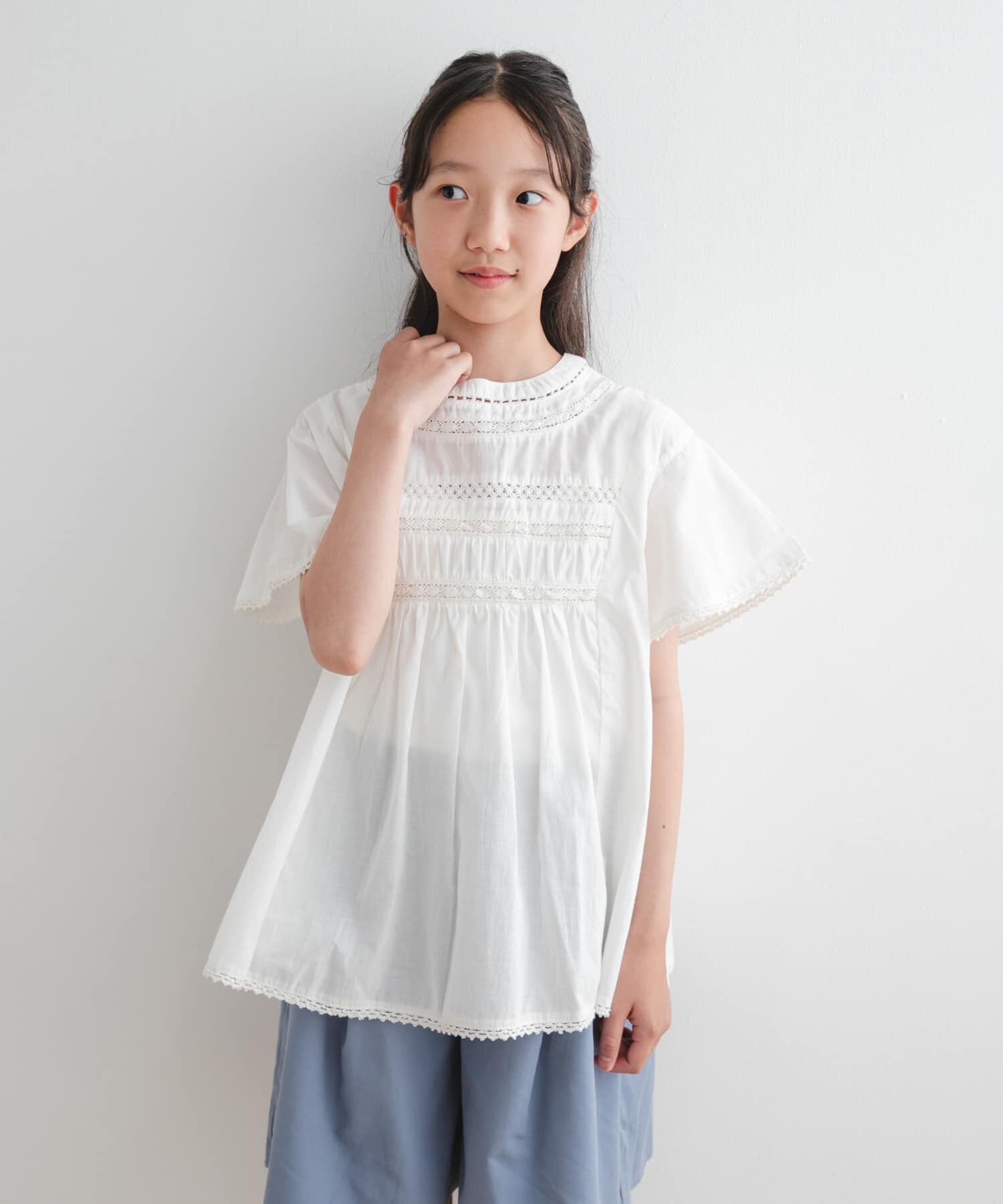 URBAN RESEARCH DOORS「『WEB/一部店舗限定』ハシゴレースシャーリングブラウス(KIDS)」|その他|