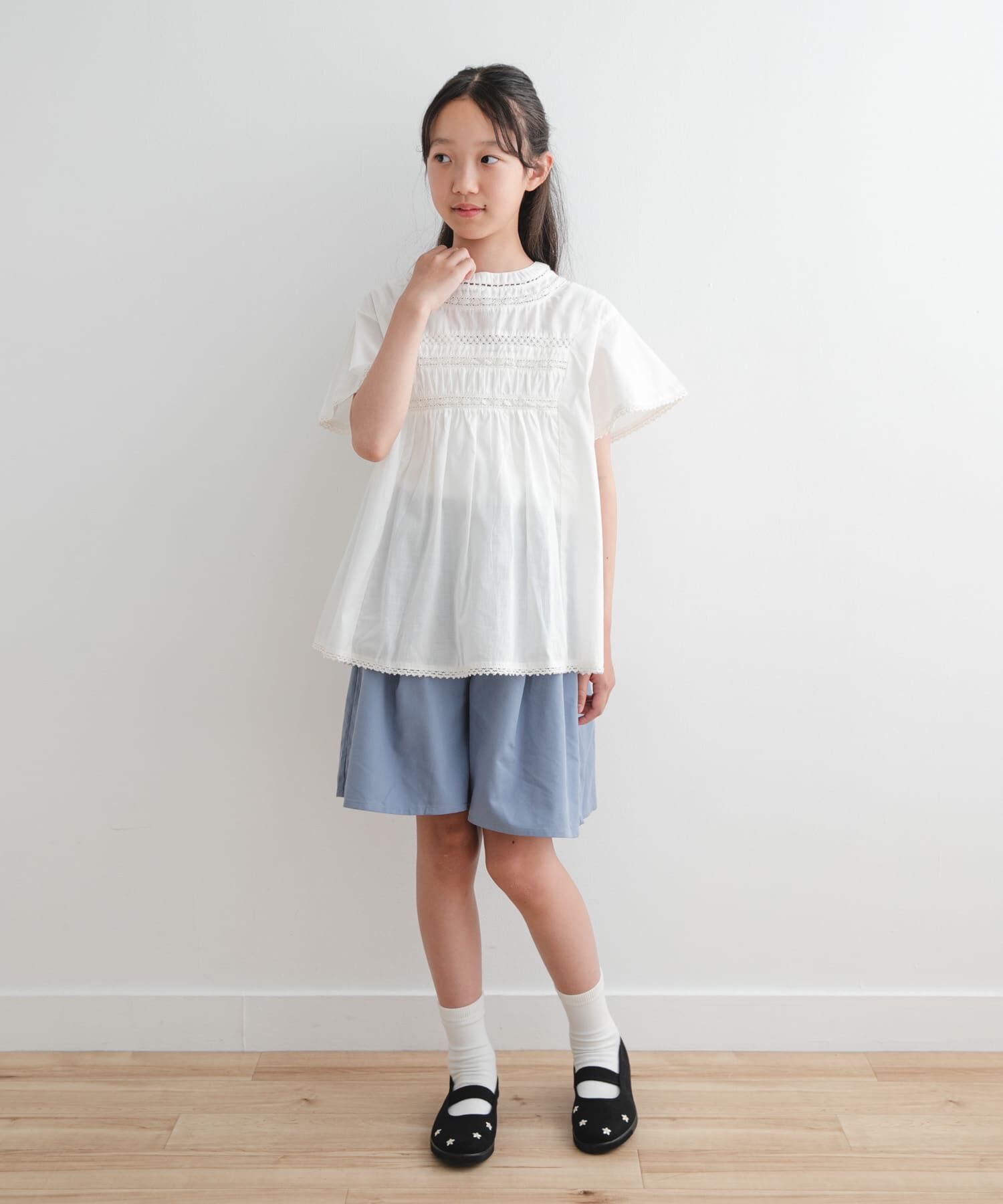 URBAN RESEARCH DOORS「『WEB/一部店舗限定』ハシゴレースシャーリングブラウス(KIDS)」|その他|