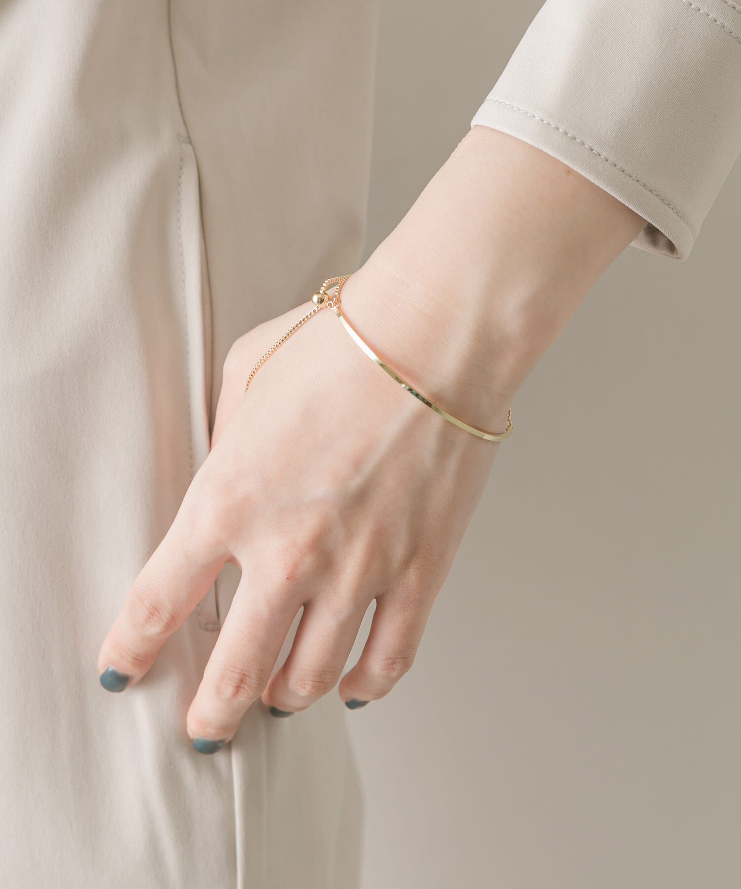 SMELLY「カーブバーチェーンスライドブレスレット」|ブレスレット・バングル|