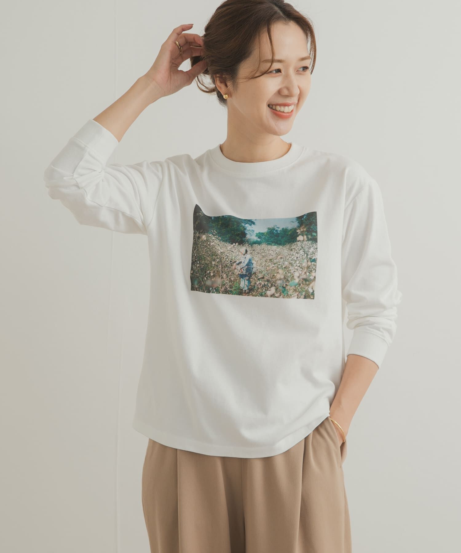 URBAN RESEARCH DOORS「Grow OrganicフォトプリントロングTシャツ」|Tシャツ・カットソー|