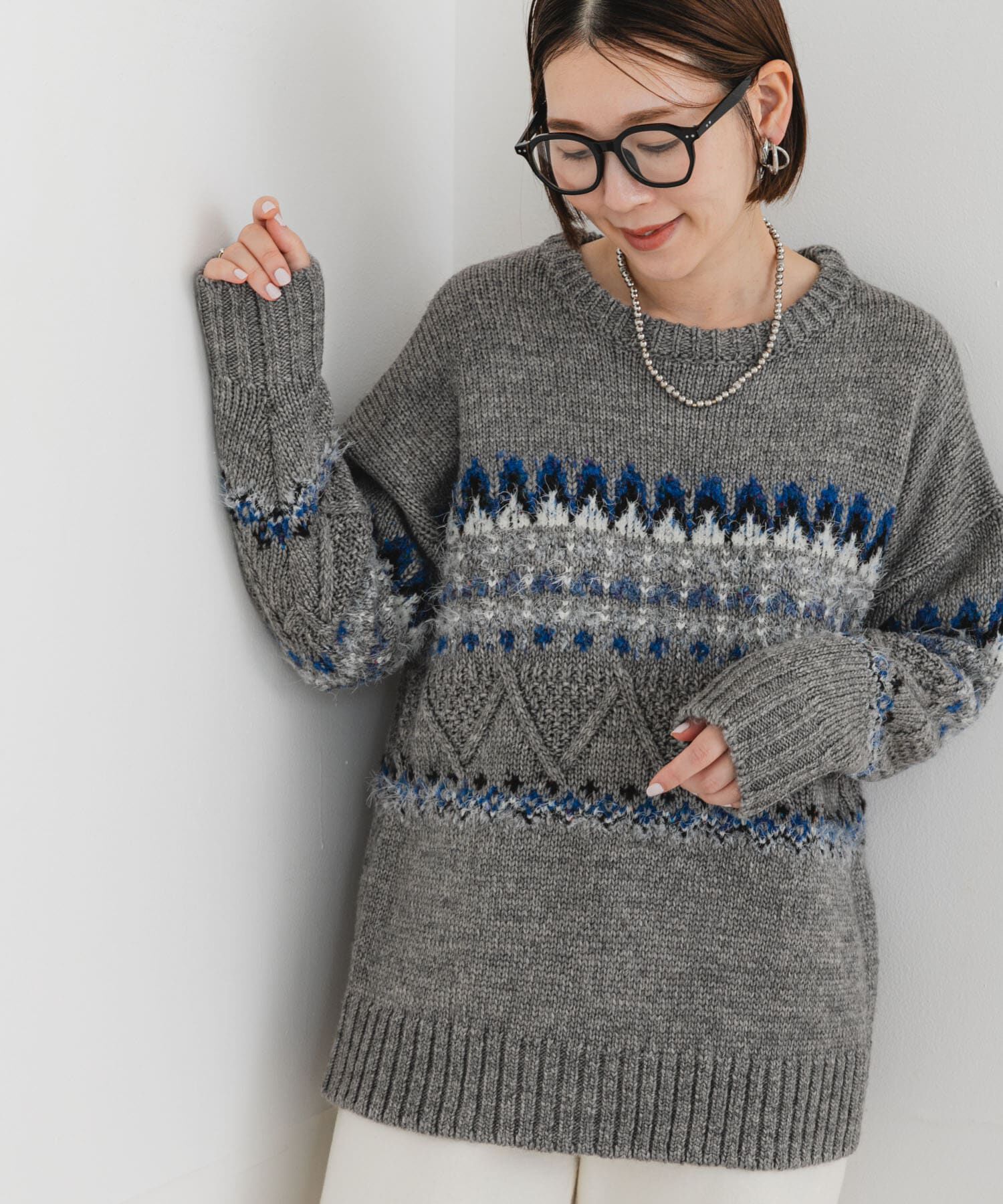 URBAN RESEARCH ROSSO「F by ROSSO　ノルディック柄ニットプルオーバー」|ニット・セーター|