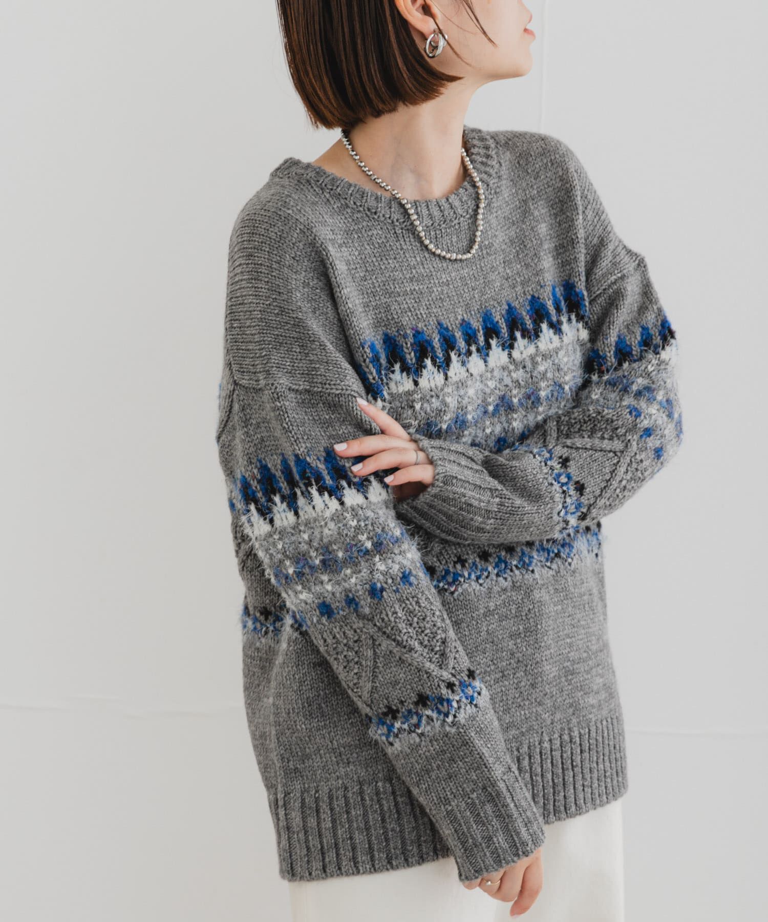 URBAN RESEARCH ROSSO「F by ROSSO　ノルディック柄ニットプルオーバー」|ニット・セーター|