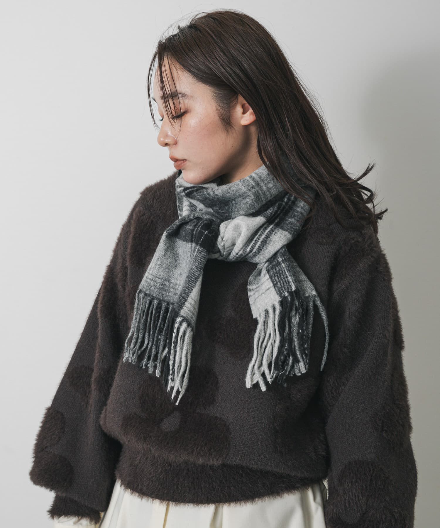 SENSE OF PLACE by URBAN RESEARCH「チェックフリンジストール」|マフラー|その他1