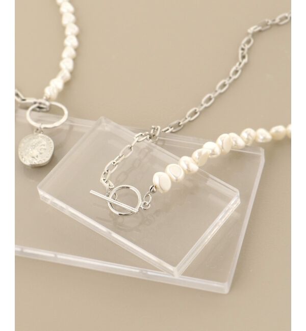 MAJESTICLEGON「パール&times;チェーンネックレス」|ネックレス|柄Ｂ