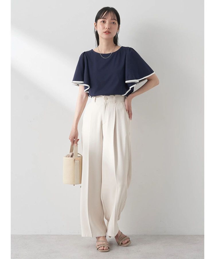 earth music&ecology「パイピングフレアスリーブカットソー」|Tシャツ・カットソー|