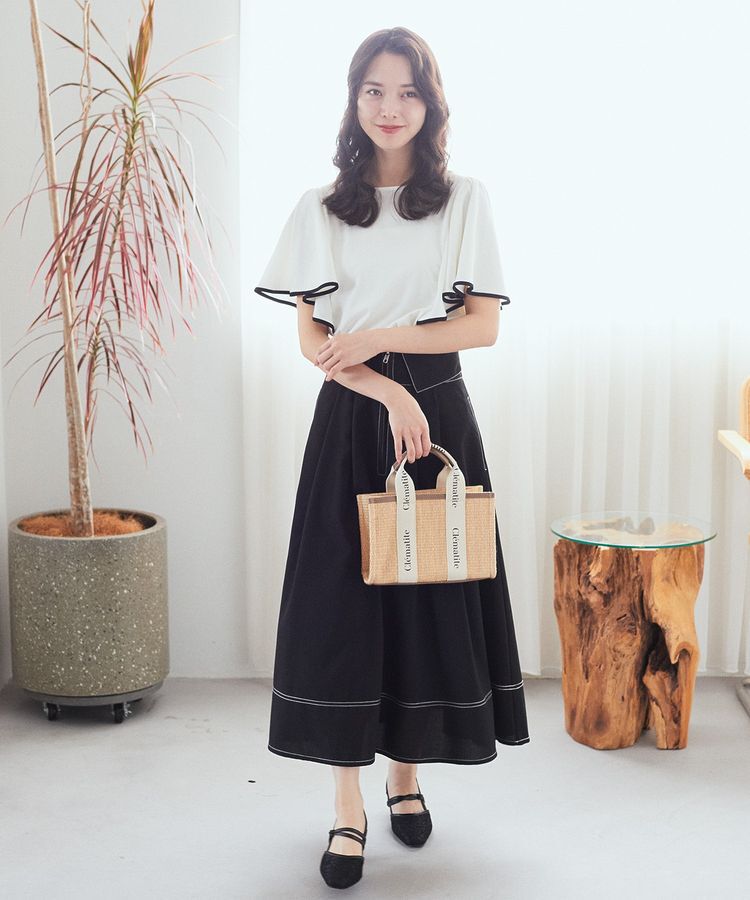 earth music&ecology「パイピングフレアスリーブカットソー」|Tシャツ・カットソー|