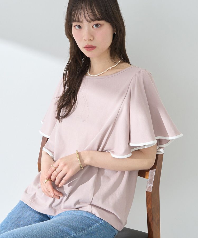 earth music&ecology「パイピングフレアスリーブカットソー」|Tシャツ・カットソー|