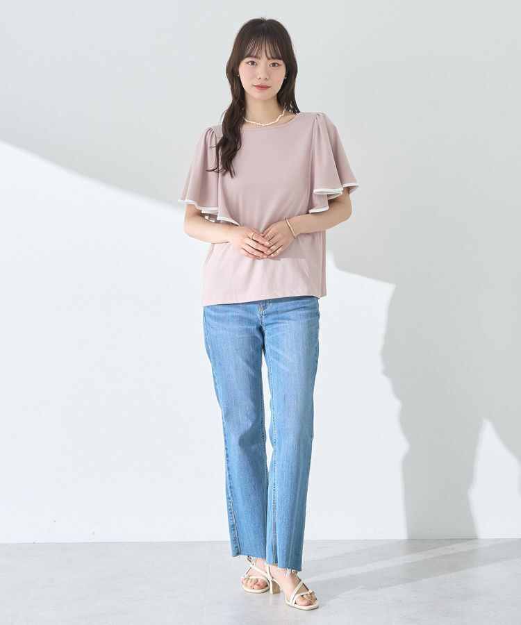 earth music&ecology「パイピングフレアスリーブカットソー」|Tシャツ・カットソー|