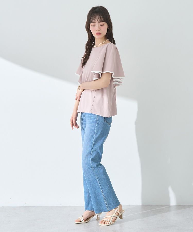 earth music&ecology「パイピングフレアスリーブカットソー」|Tシャツ・カットソー|