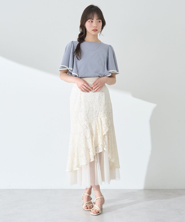 earth music&ecology「パイピングフレアスリーブカットソー」|Tシャツ・カットソー|