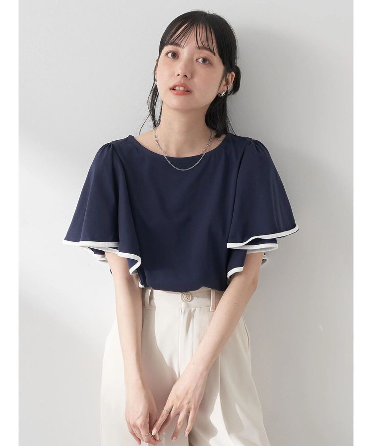 earth music&ecology「パイピングフレアスリーブカットソー」|Tシャツ・カットソー|