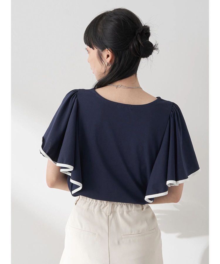 earth music&ecology「パイピングフレアスリーブカットソー」|Tシャツ・カットソー|