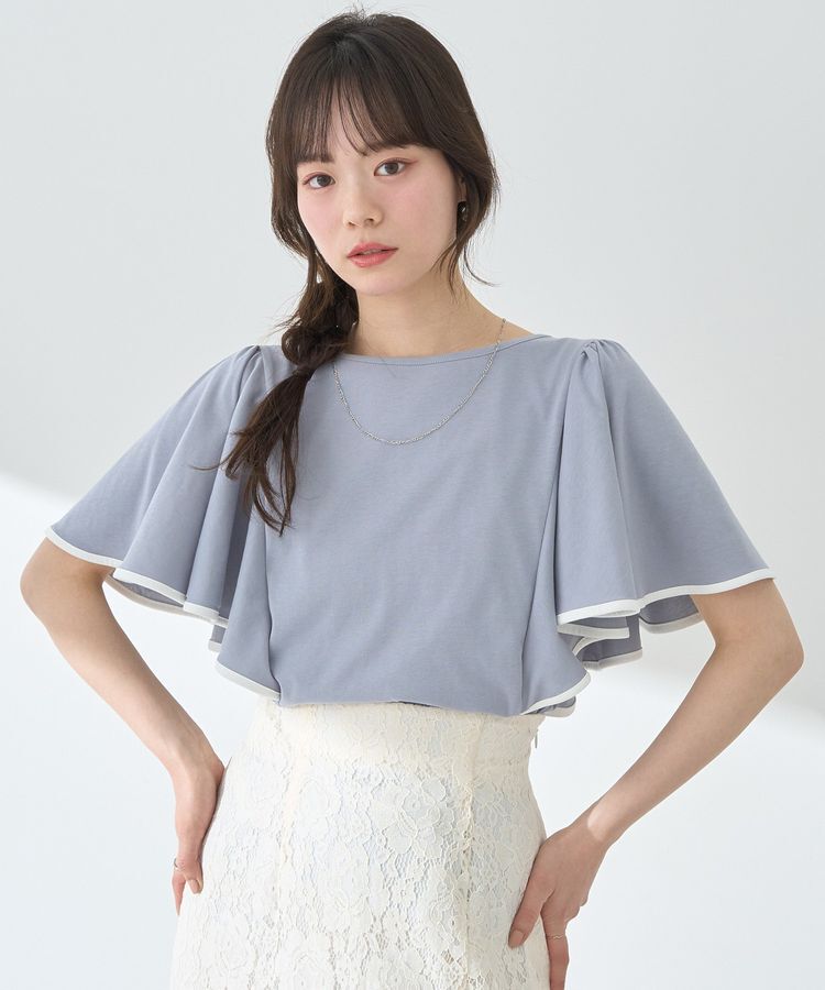 earth music&ecology「パイピングフレアスリーブカットソー」|Tシャツ・カットソー|Sax