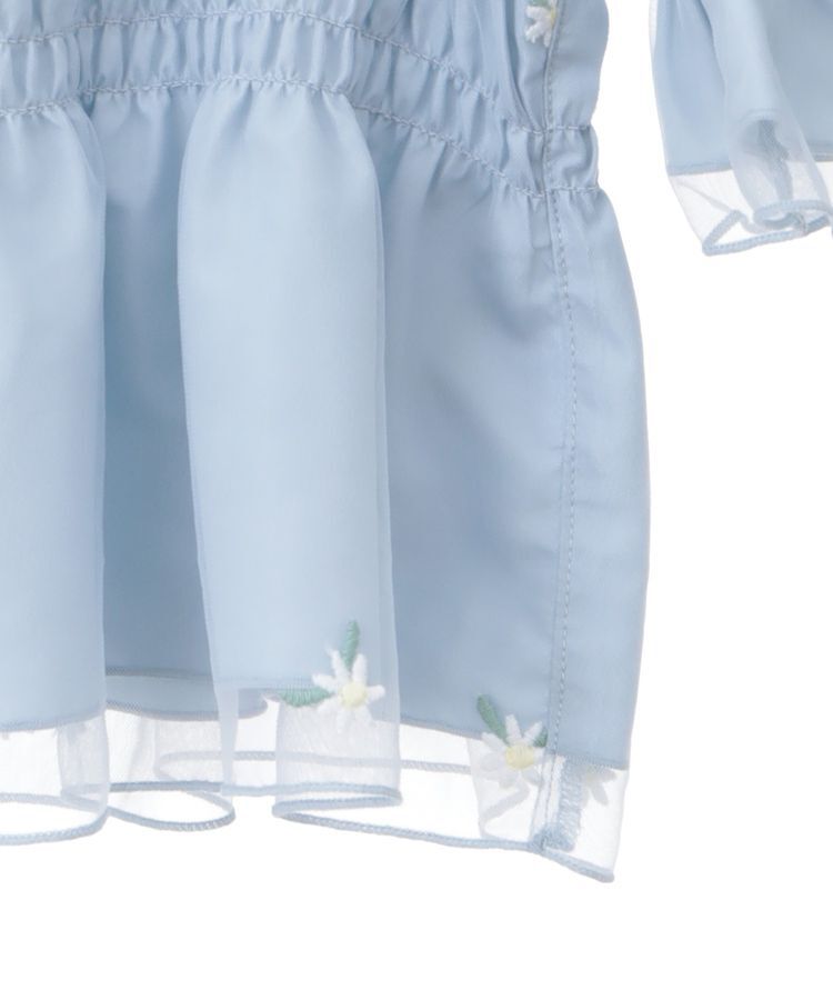 earth music&ecology「フラワー刺繍シャーリングプルオーバー」|シャツ・ブラウス|