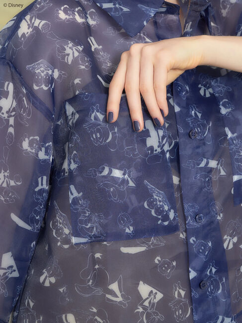 AMERICAN HOLIC「総柄シアーショート丈シャツ/Disney」|シャツ・ブラウス|